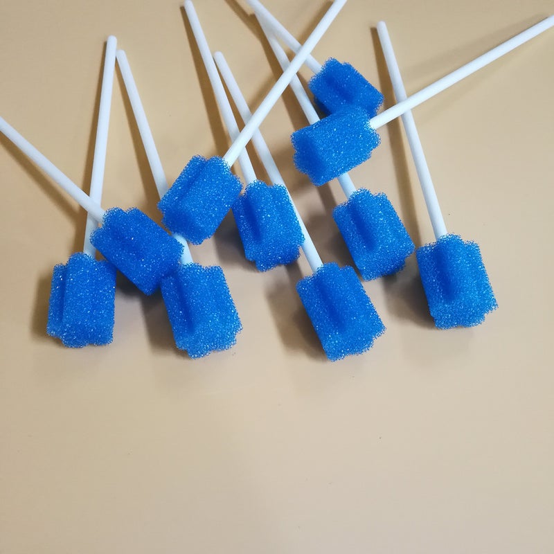 Munkcare Disposable Oral Swabsticks Mouth Cleaning Sponge Swab, Blue Coarse Sponge Plum Blossom Shaped, 150 counts - Image 2